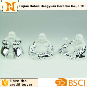 Plating Chinese Antique Ceramic Buddha Craft for Home Decoration