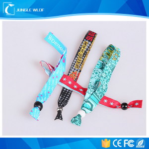 Custom High Secure Fabric Wristband with Plastic Fastener