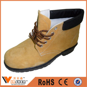 Yellow Nubuck Cow Leather Industrial Workman Safety Shoes